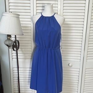 Zara Royal Blue Halter Neck Mini Dress